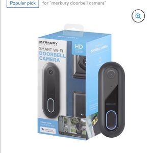 Merkury Innovations Smart Doorbell Camera, 1080p, Requires 2.4 Ghz Wifi